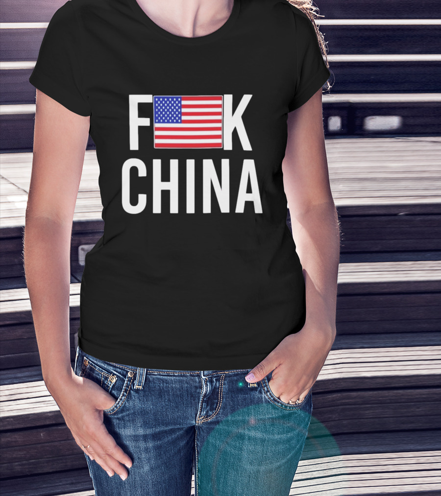 Fuck China USA Flag T-Shirt