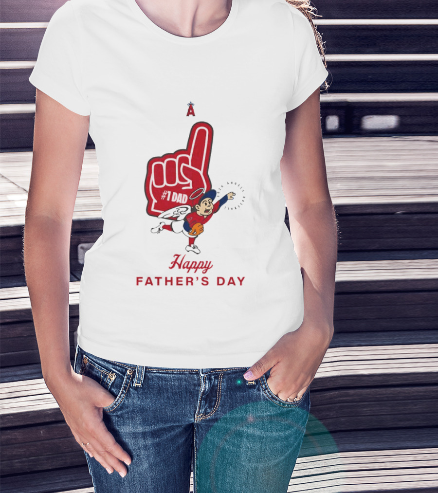 Happy Father's Day 2026 Los Angeles Angels Baseball Fan Foam Finger T-Shirt