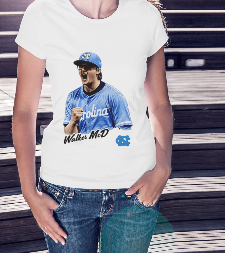 Walker McD North Carolina Tar Heels Baseball Carolina Blue Team Spirit T-Shirt