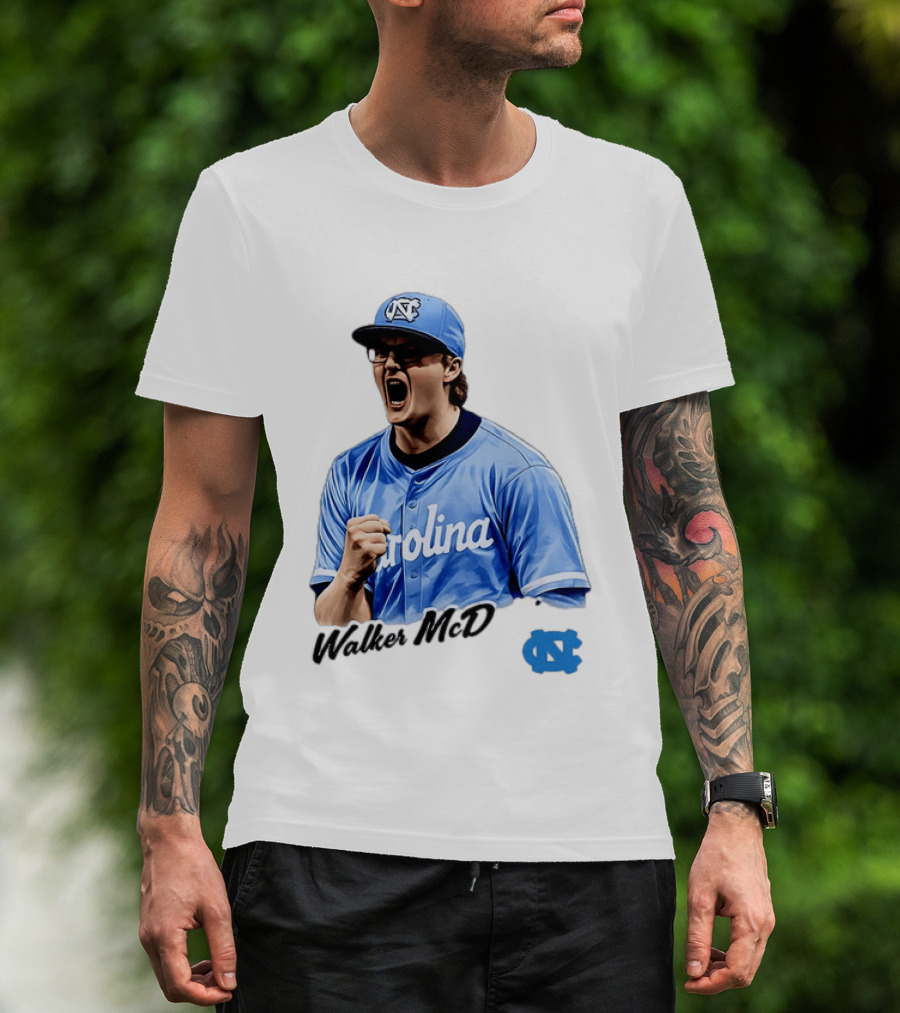 Walker McD North Carolina Tar Heels Baseball Carolina Blue Team Spirit T-Shirt
