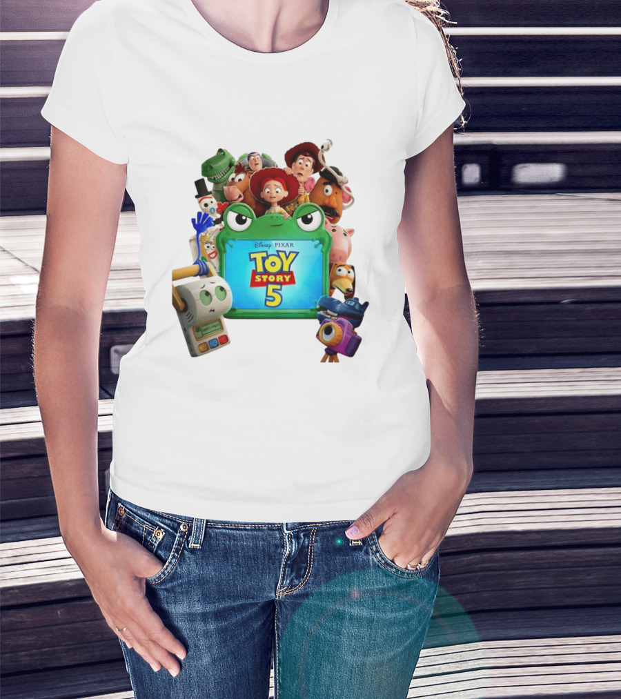 Woody Buzz Lightyear And Friends Toy Story 5 Disney Pixar Characters T-Shirt