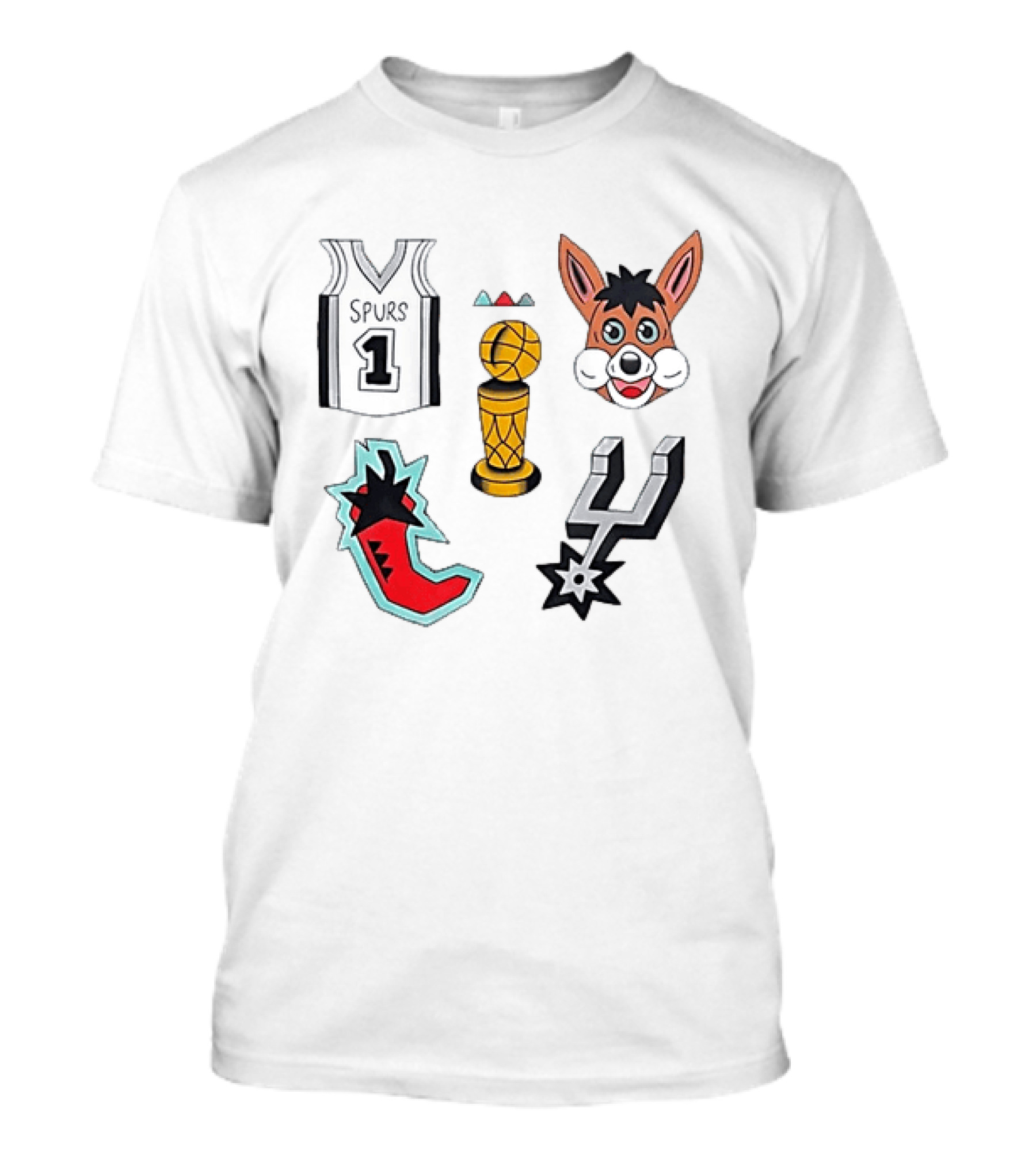 Original Royce San Antonio Spurs 1 Trophy 2026 Chili Spur White T-Shirt