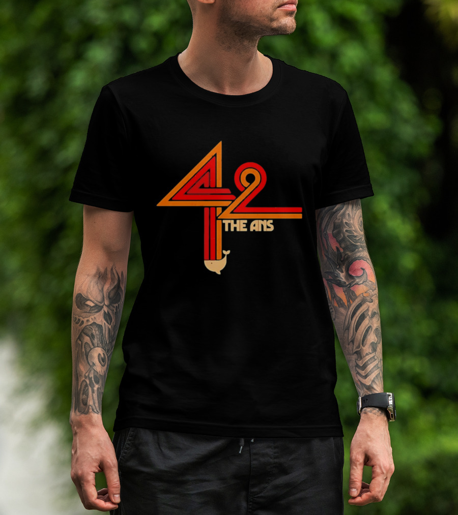 The Hitchhiker's Guide To The Galaxy 42 The Answer Text With Whale T-Shirt