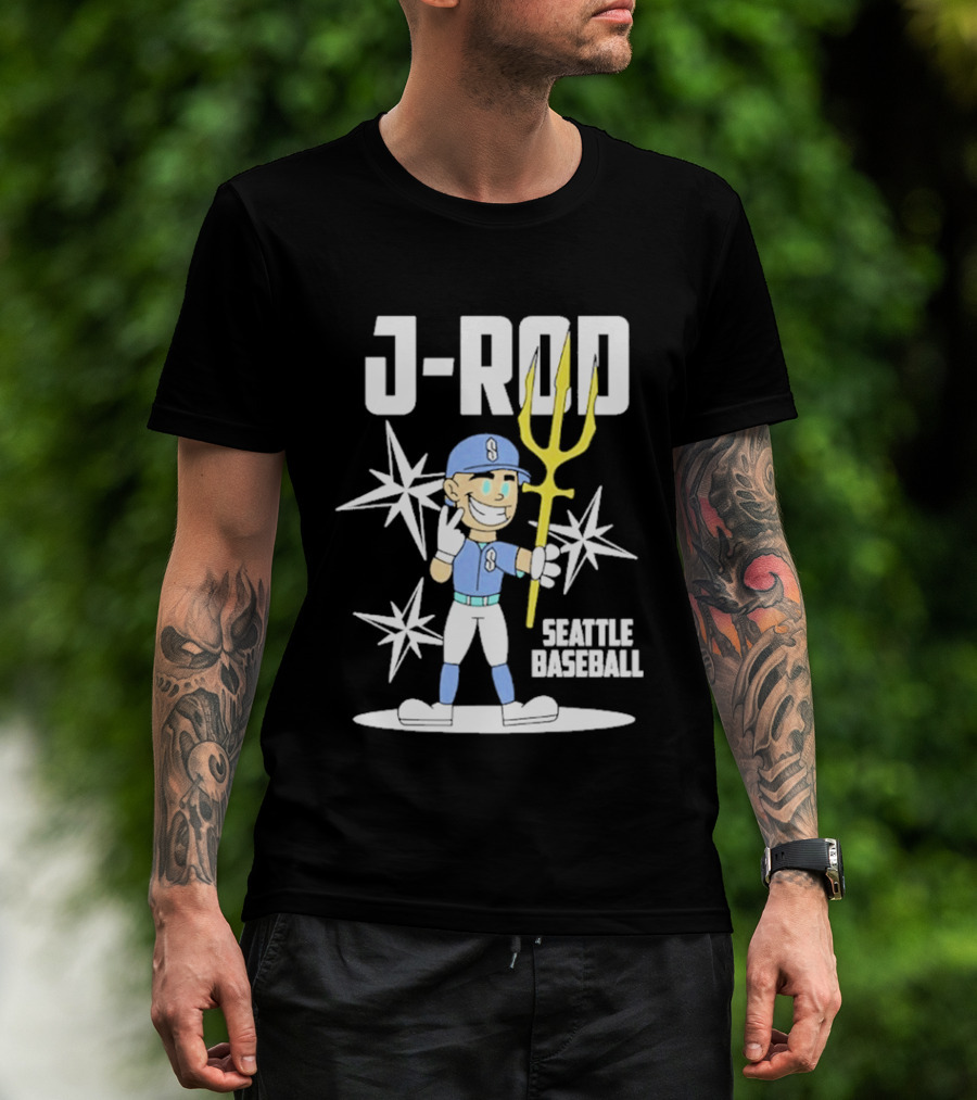 J Rod Seattle Baseball Julio Rodríguez Cartoon Trident Stars T-Shirt