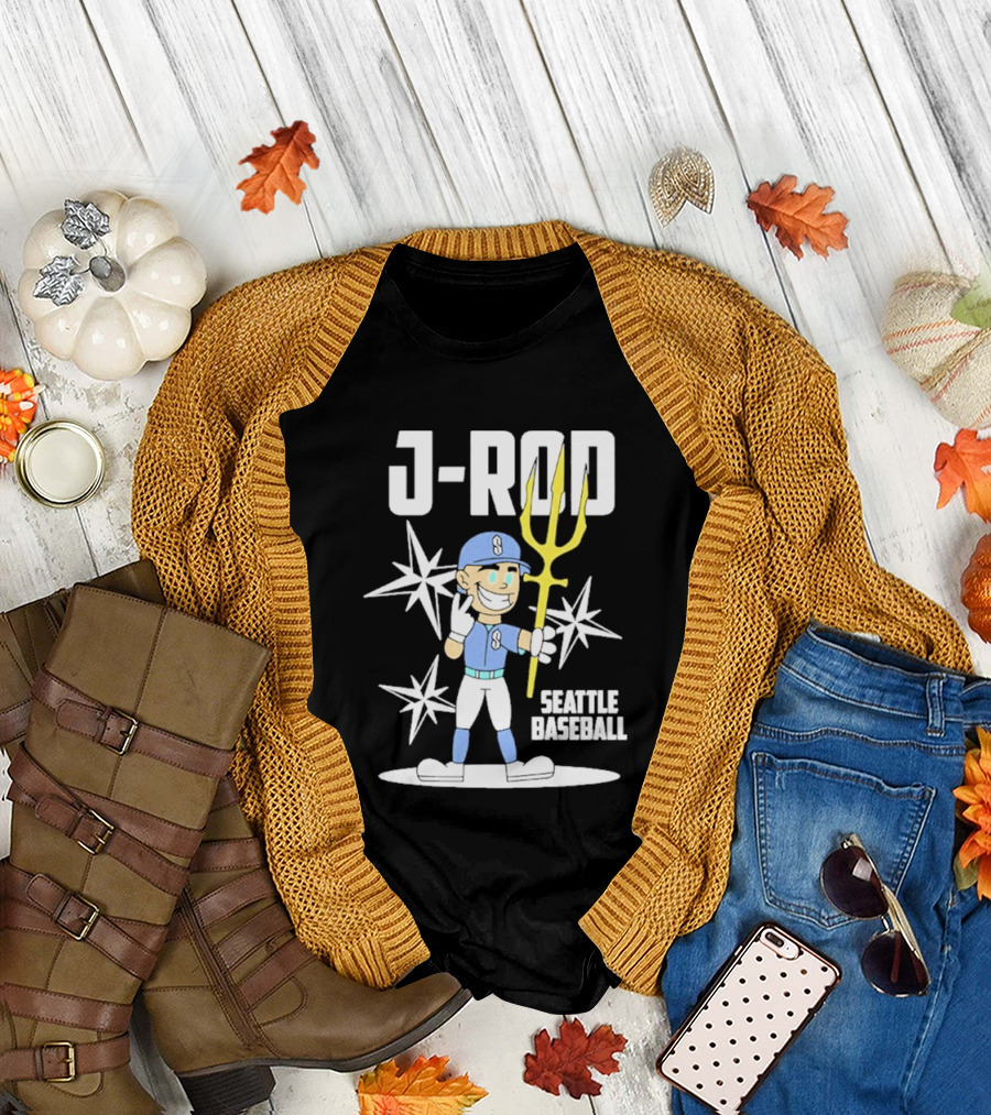 J Rod Seattle Baseball Julio Rodríguez Cartoon Trident Stars T-Shirt