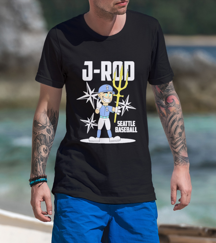 J Rod Seattle Baseball Julio Rodríguez Cartoon Trident Stars T-Shirt