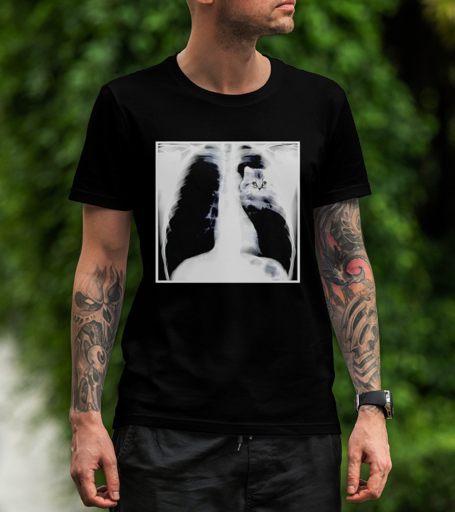 Kitten Chest X Ray Discovery Funny Cat Inside Joke T-Shirt