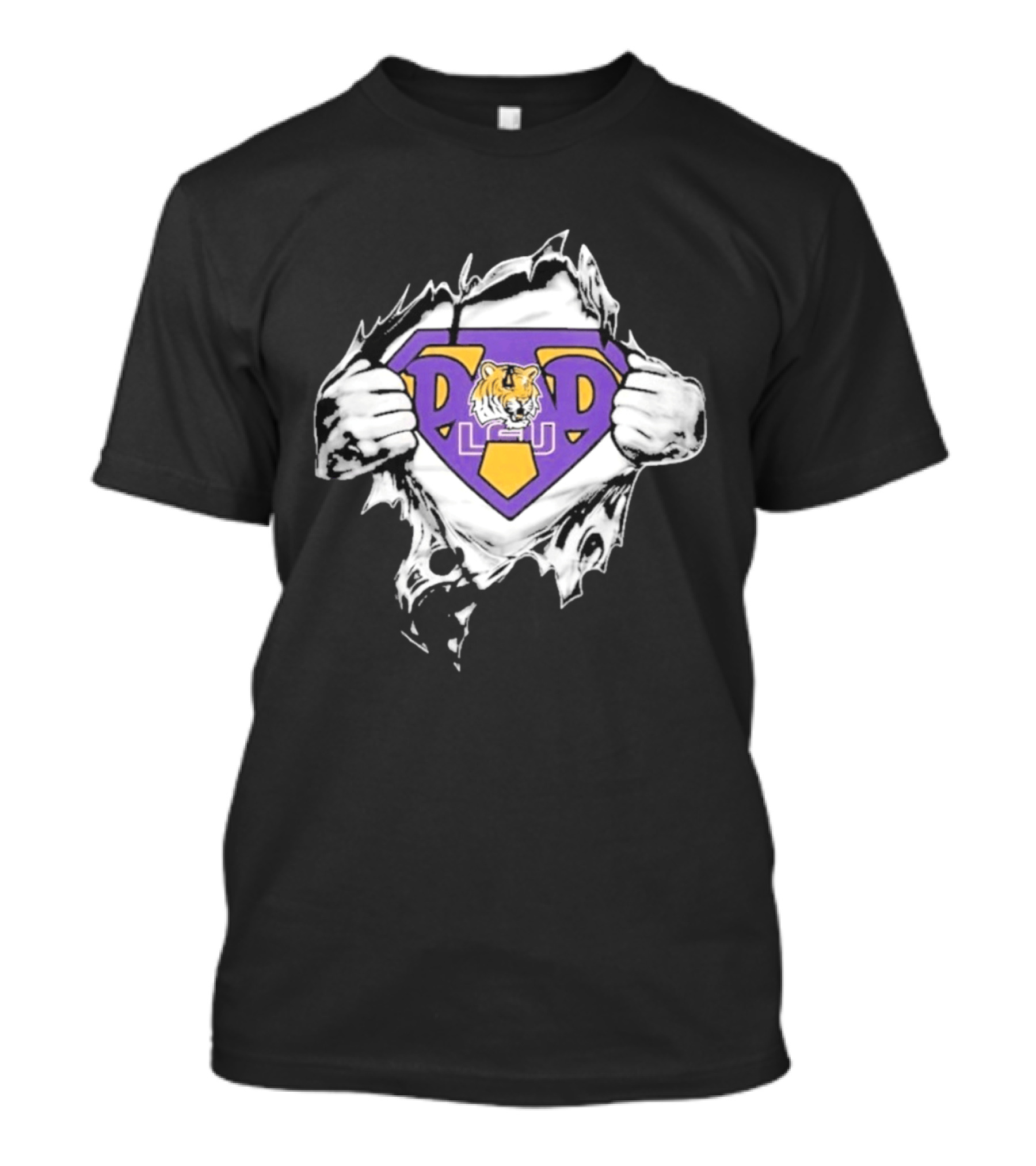 LSU Tigers Super Dad Ripped Chest T-Shirt