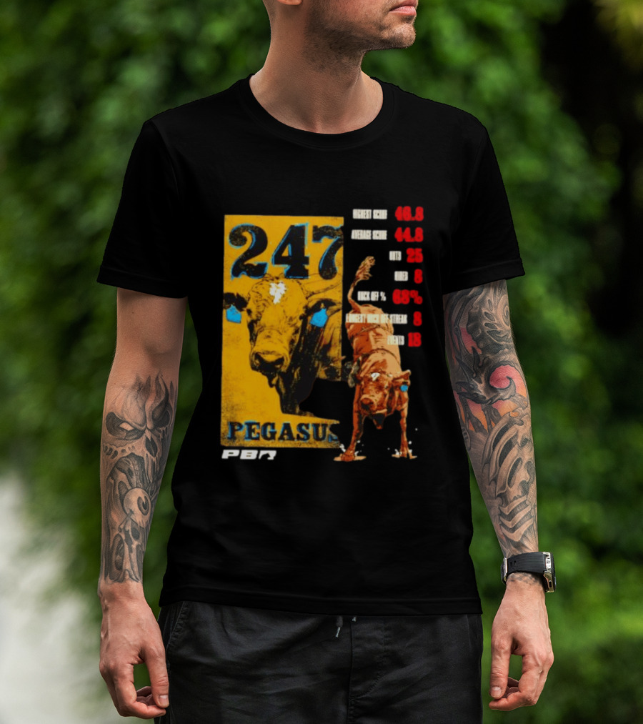 Pegasus 247 PBR Bull Riding Outs Stats Highest Average Score T-Shirt