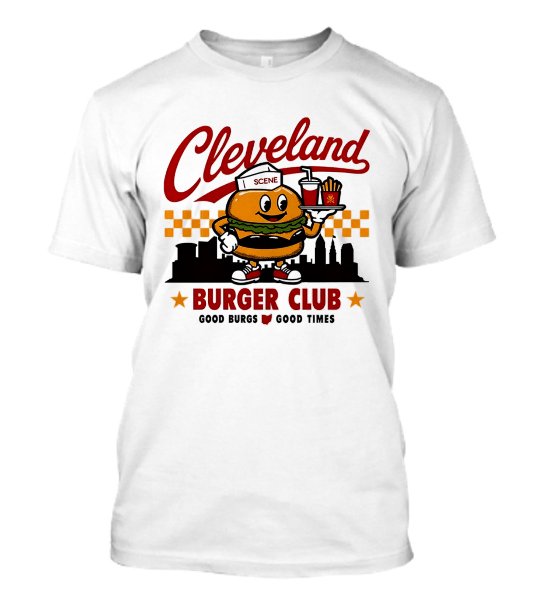Cleveland Scene Burger Club City Skyline Good Burgs Good Times T-Shirt