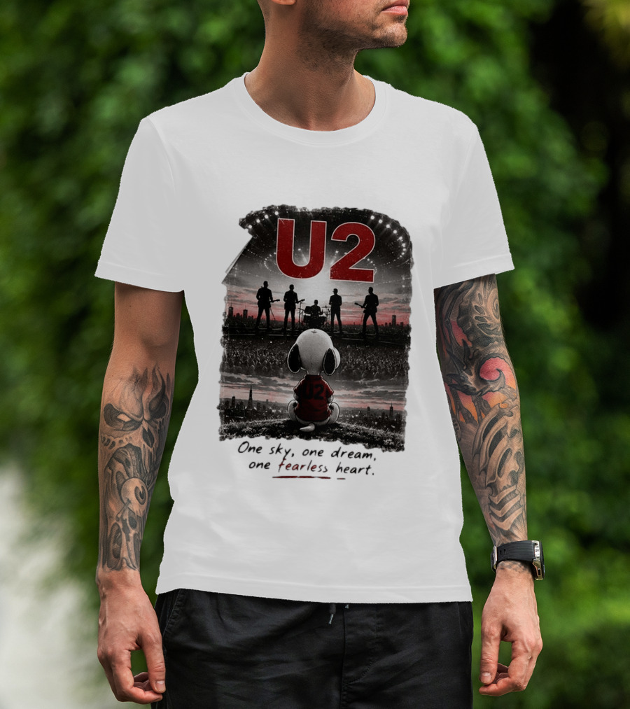 U2 Snoopy One Sky One Dream One Fearless Heart T-Shirt