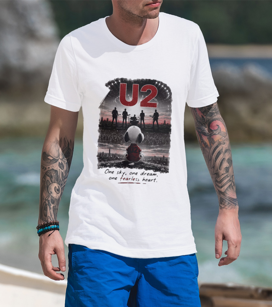 U2 Snoopy One Sky One Dream One Fearless Heart T-Shirt