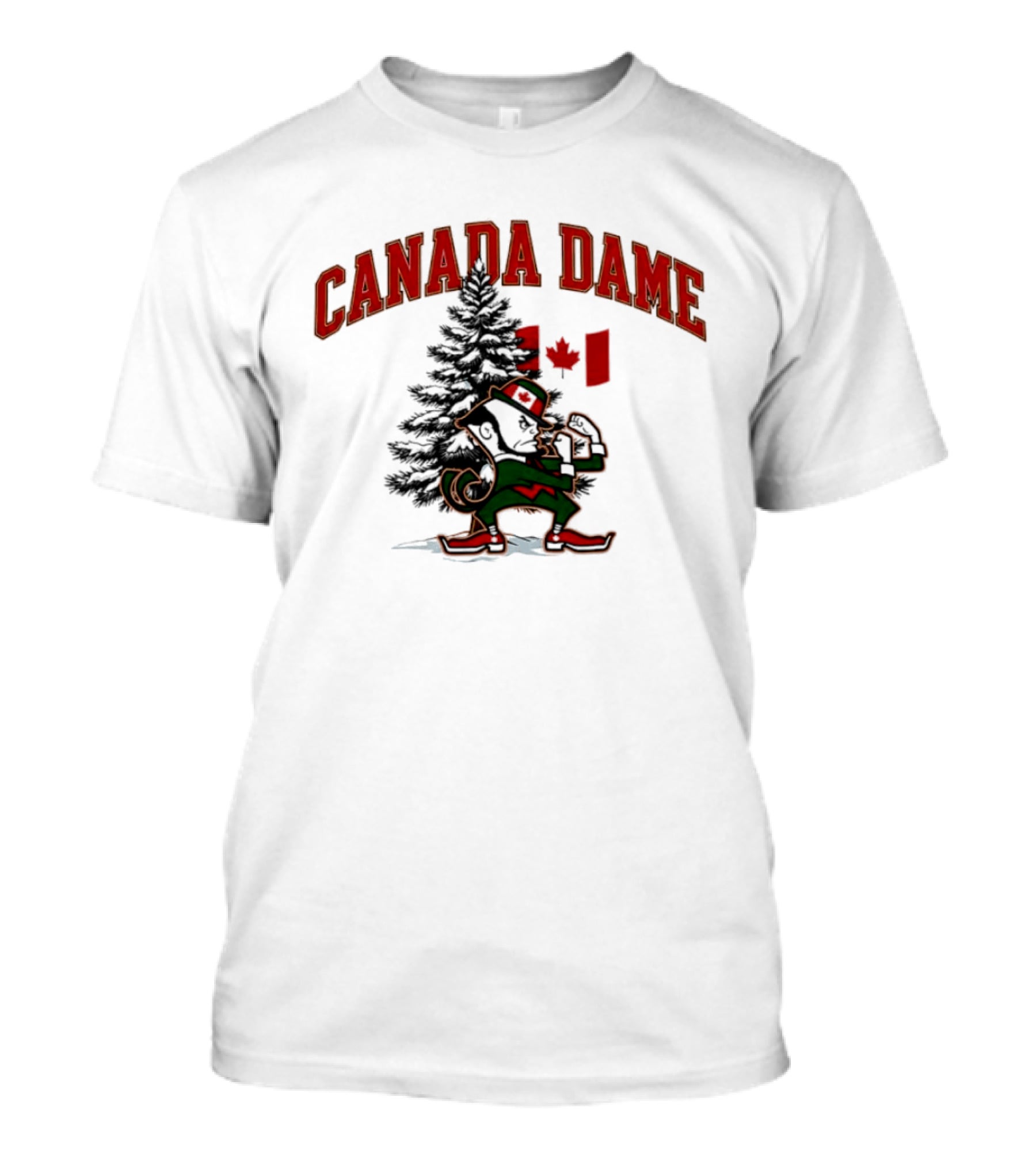 Canada Dame Irish Tree With Fighting Leprechaun And Maple Leaf T-Shirt