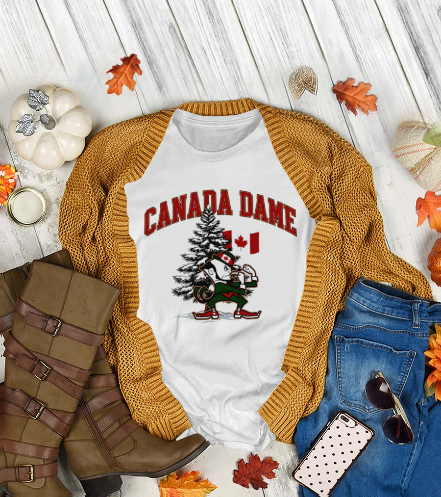 Canada Dame Irish Tree with Fighting Leprechaun and Maple Leaf T-Shirt