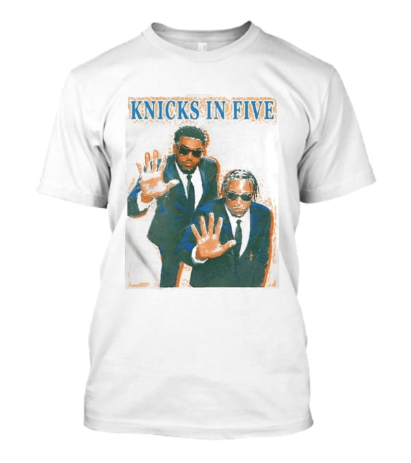 Knicks In Five Mikal Bridges Og Anunoby Players In Suits T-Shirt