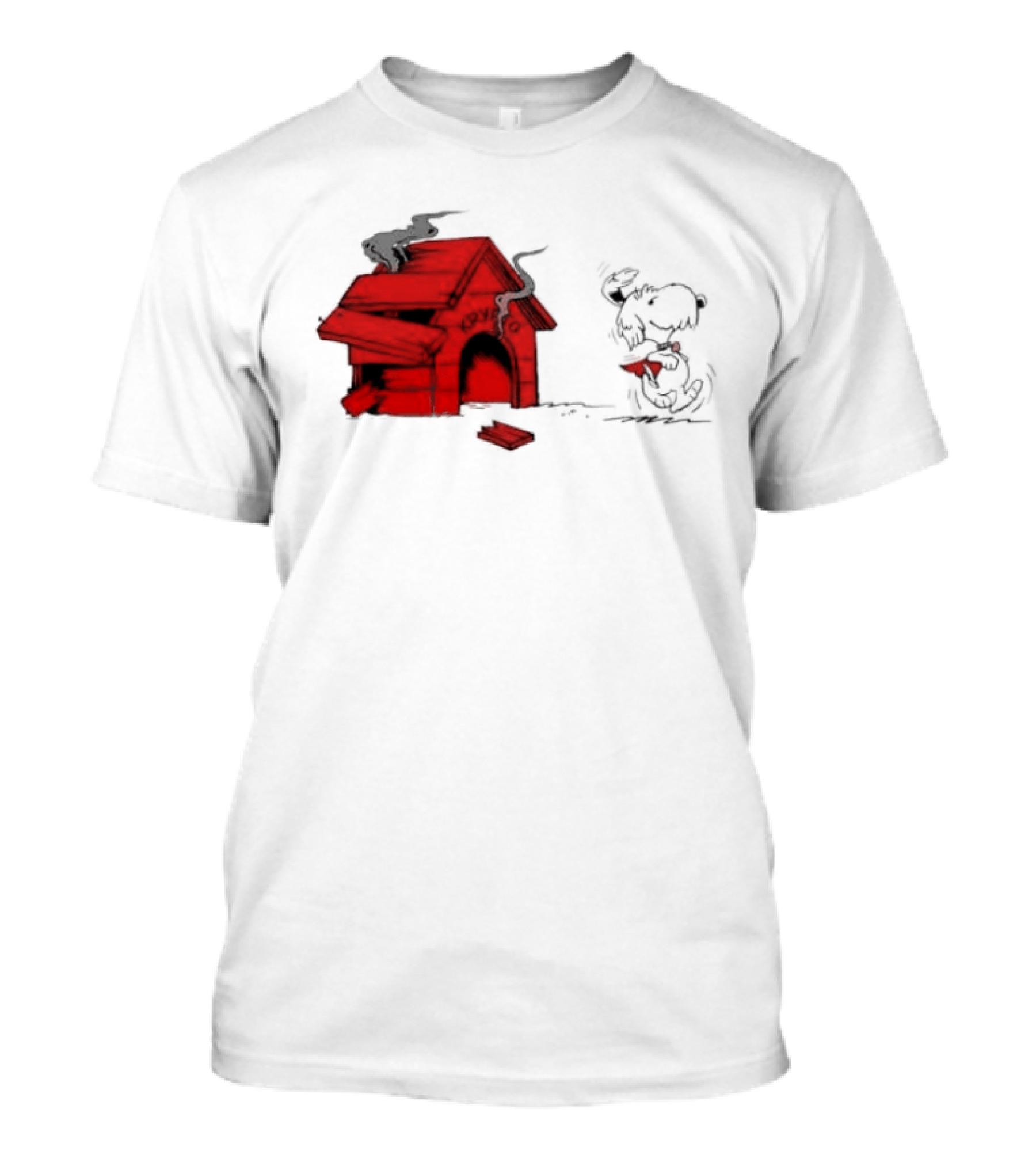Krypto The Superdog Peanuts Snoopy Comic Book House Destruction Scene T-Shirt