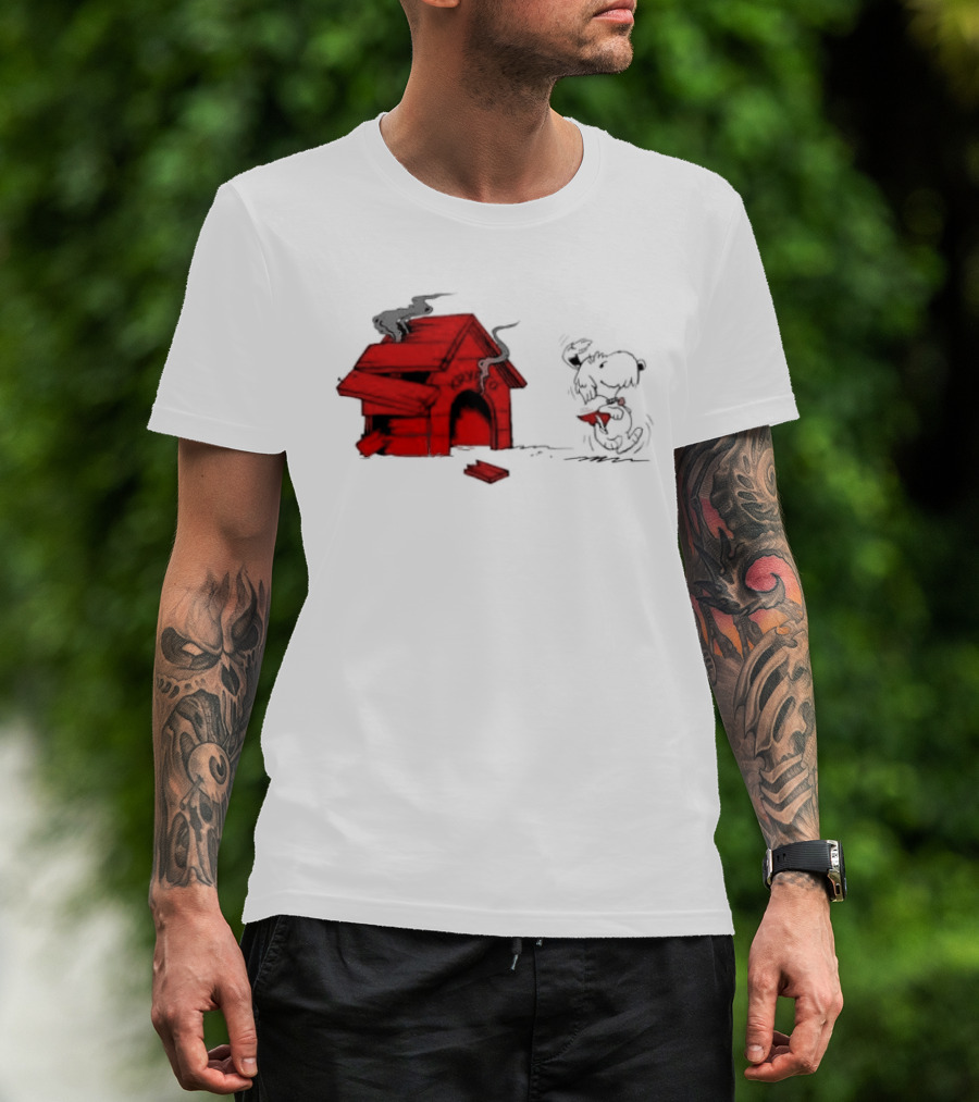 Krypto The Superdog Peanuts Snoopy Comic Book House Destruction Scene T-Shirt