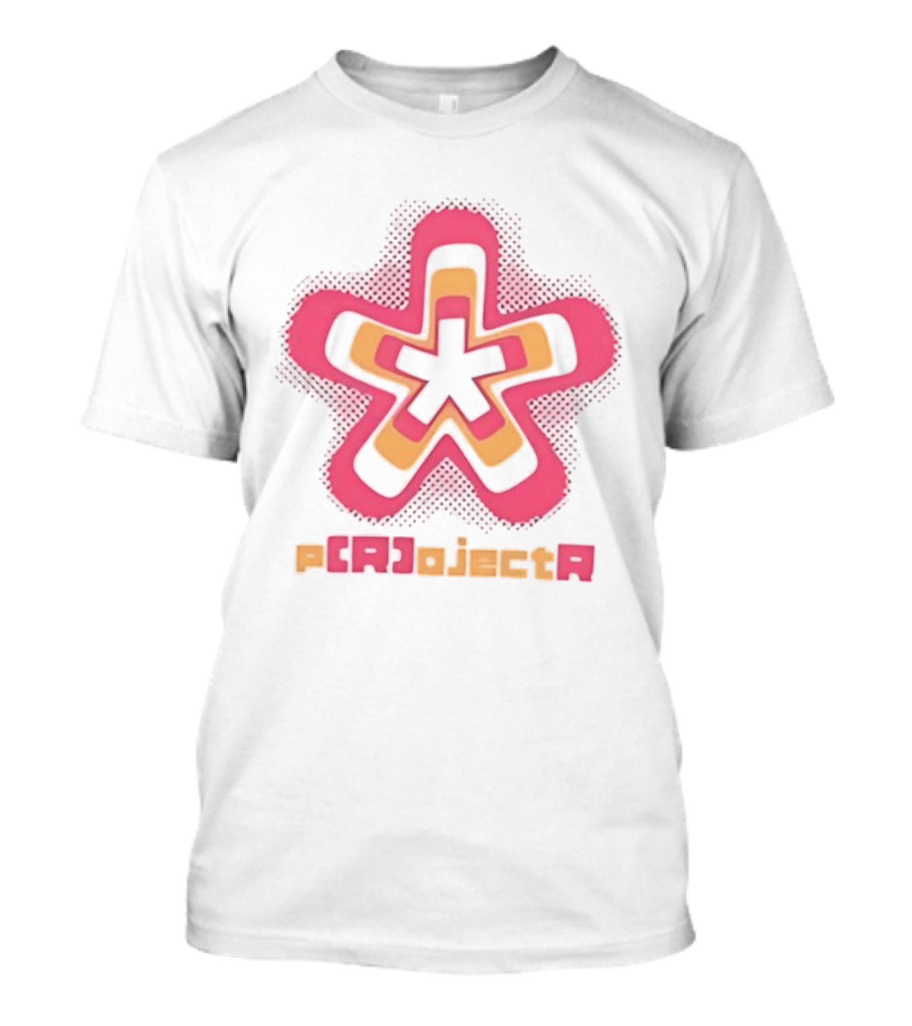 P R OjectR Star Symbol Retro Pink And Yellow T-Shirt