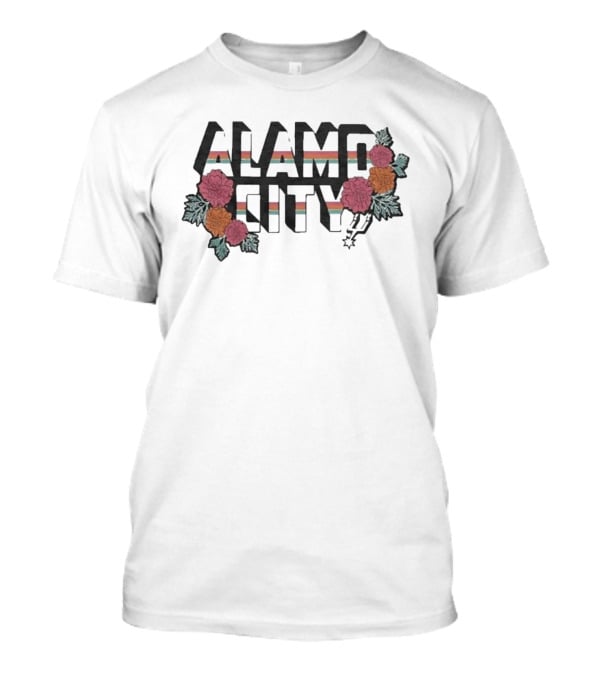 San Antonio Spurs Alamo City Flowers And Stripes T-Shirt