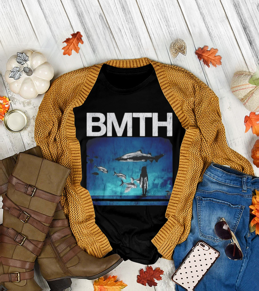 BMTH Bring Me The Horizon Ocean Scene With Sharks T-Shirt