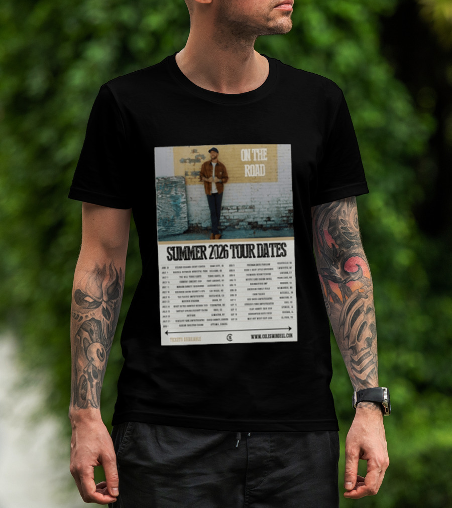 Cole Swindell On The Road Summer Tour 2026 Dates With Tickets Available T-Shirt
