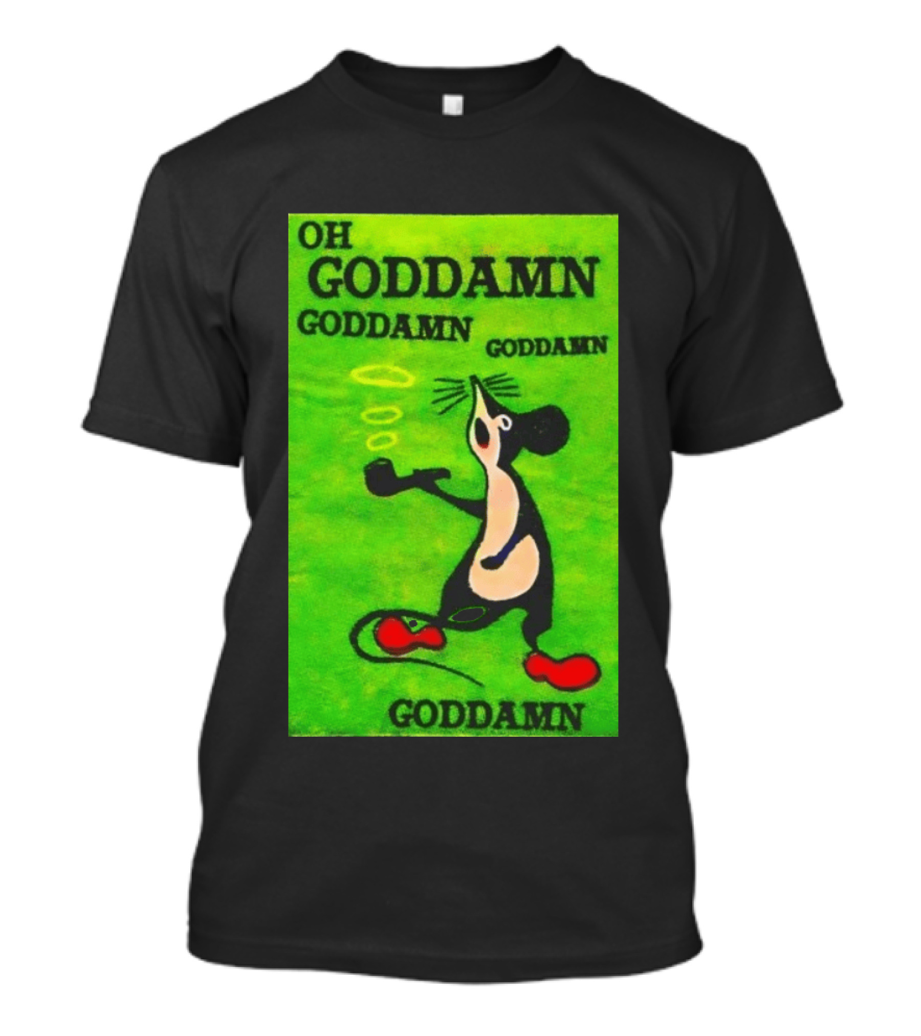 Oh Goddamn Mouse Smoking Pipe Humorous Phrase T-Shirt