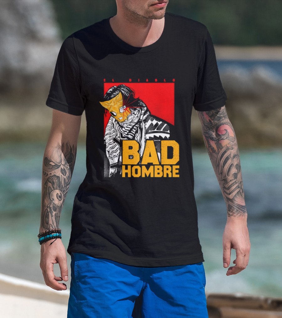 El Diablo Bad Hombre Mask Horror T-Shirt