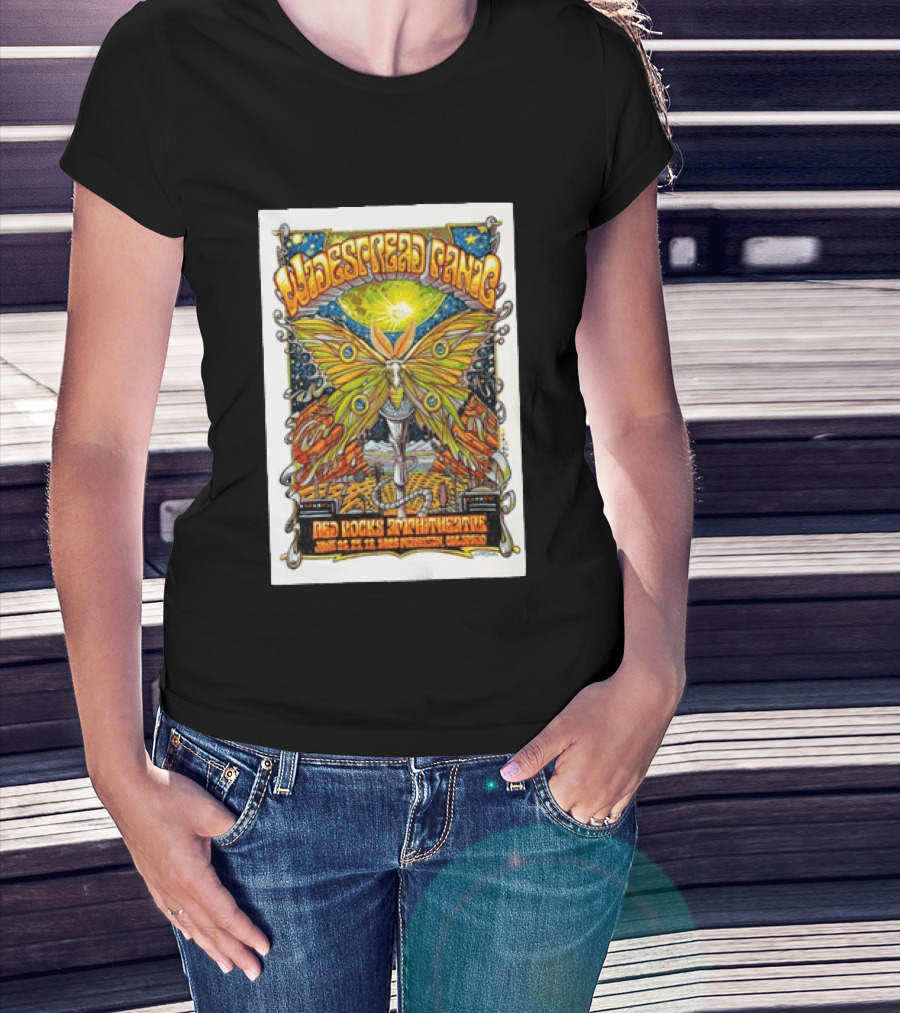 Widespread Panic June 26 28 2026 Red Rocks Amphitheatre Morrison Colorado Moth And Cosmic Sky T-Shirt
