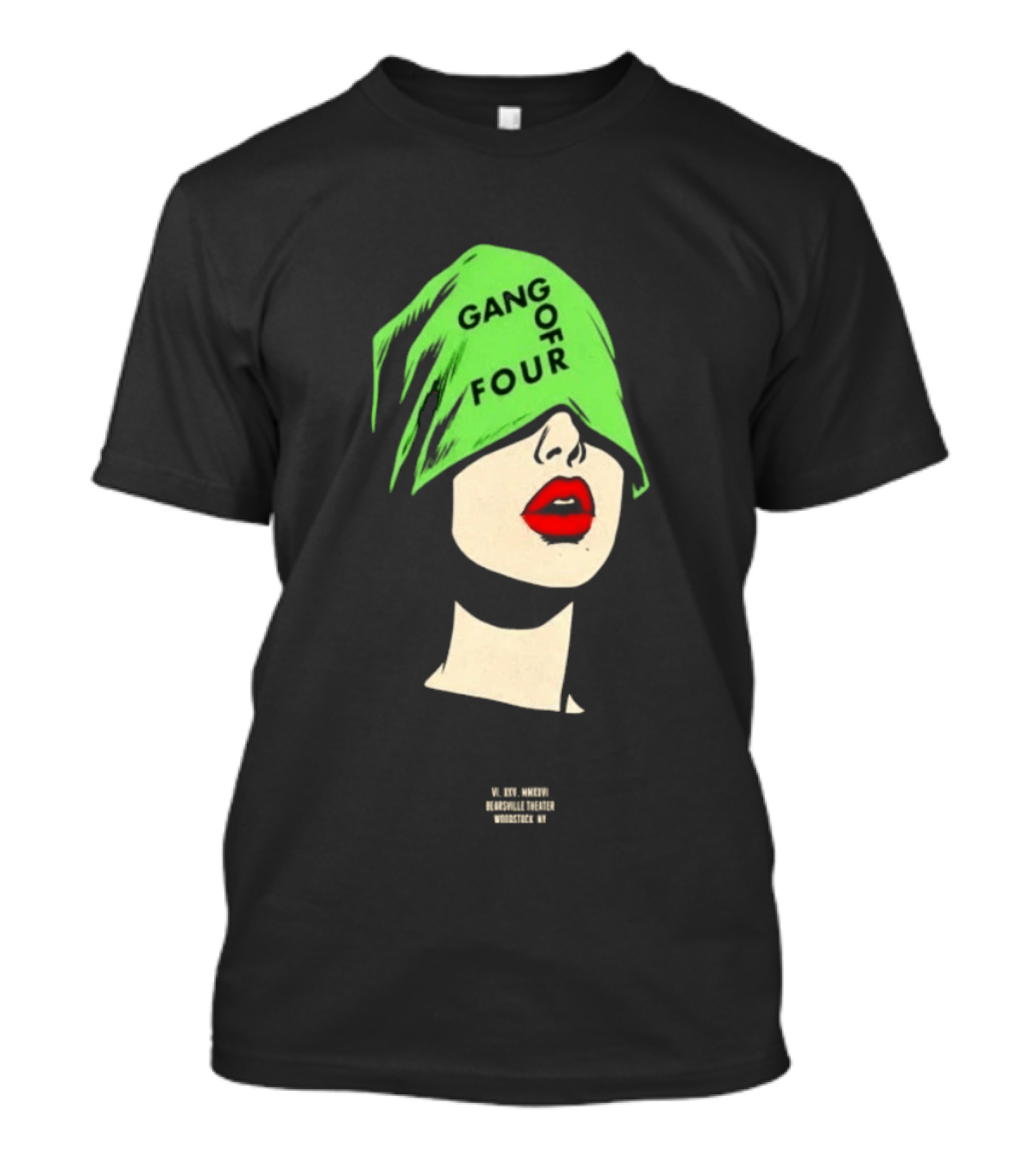 Gang Of Four June 25 2026 Woodstock NY With Green Hat And Red Lips T-Shirt
