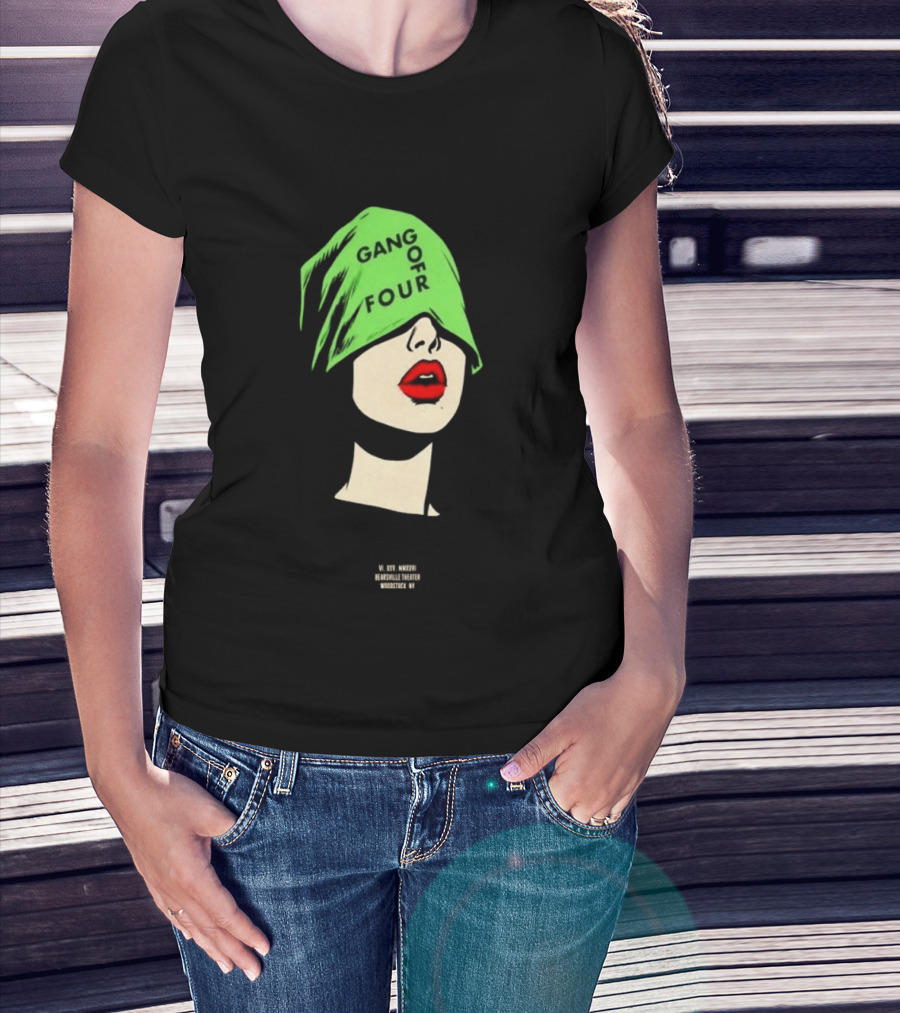 Gang Of Four June 25 2026 Woodstock NY With Green Hat And Red Lips T-Shirt