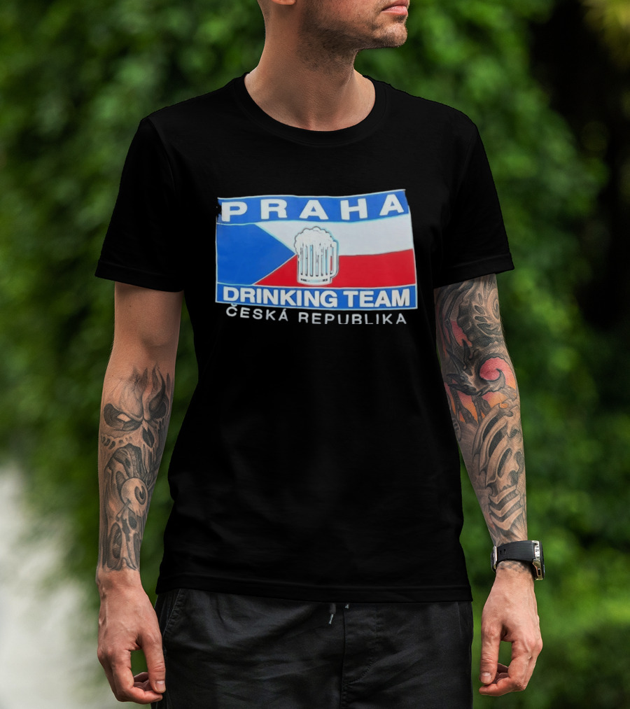 PRAHA Drinking Team Ceska Republika Flag Beer T-Shirt