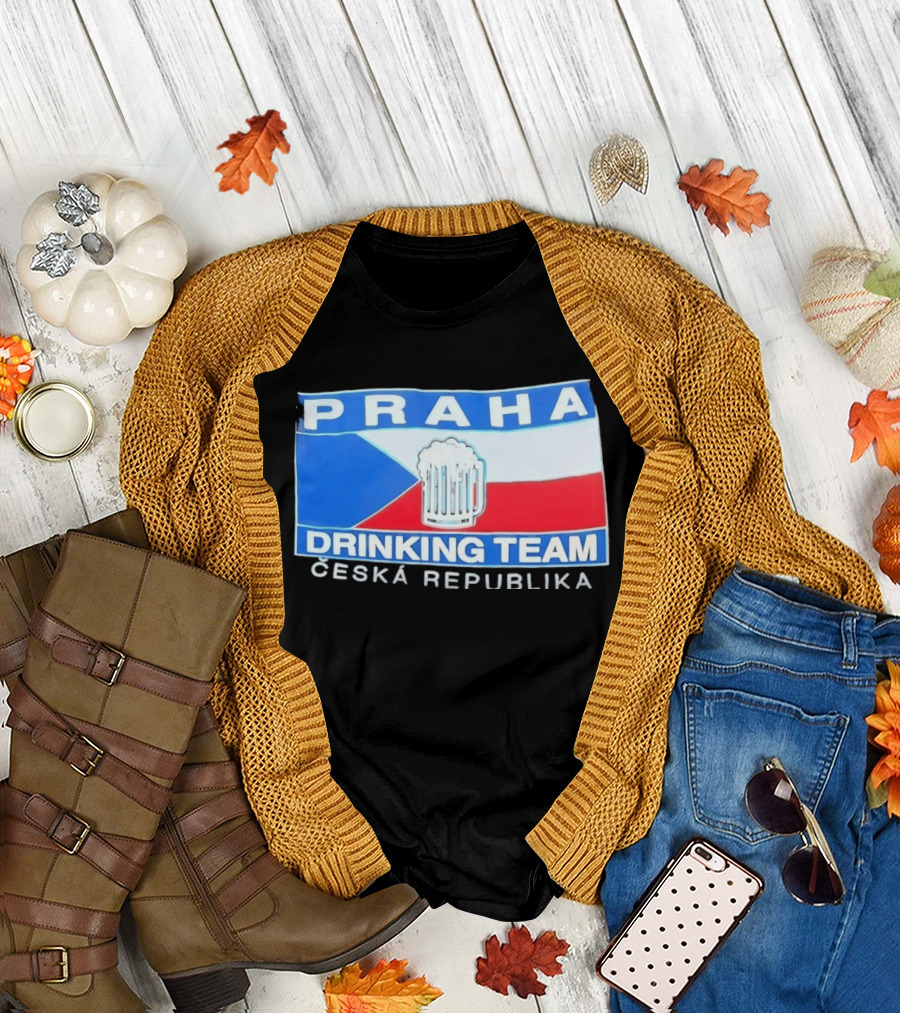 PRAHA Drinking Team Ceska Republika Flag Beer T-Shirt