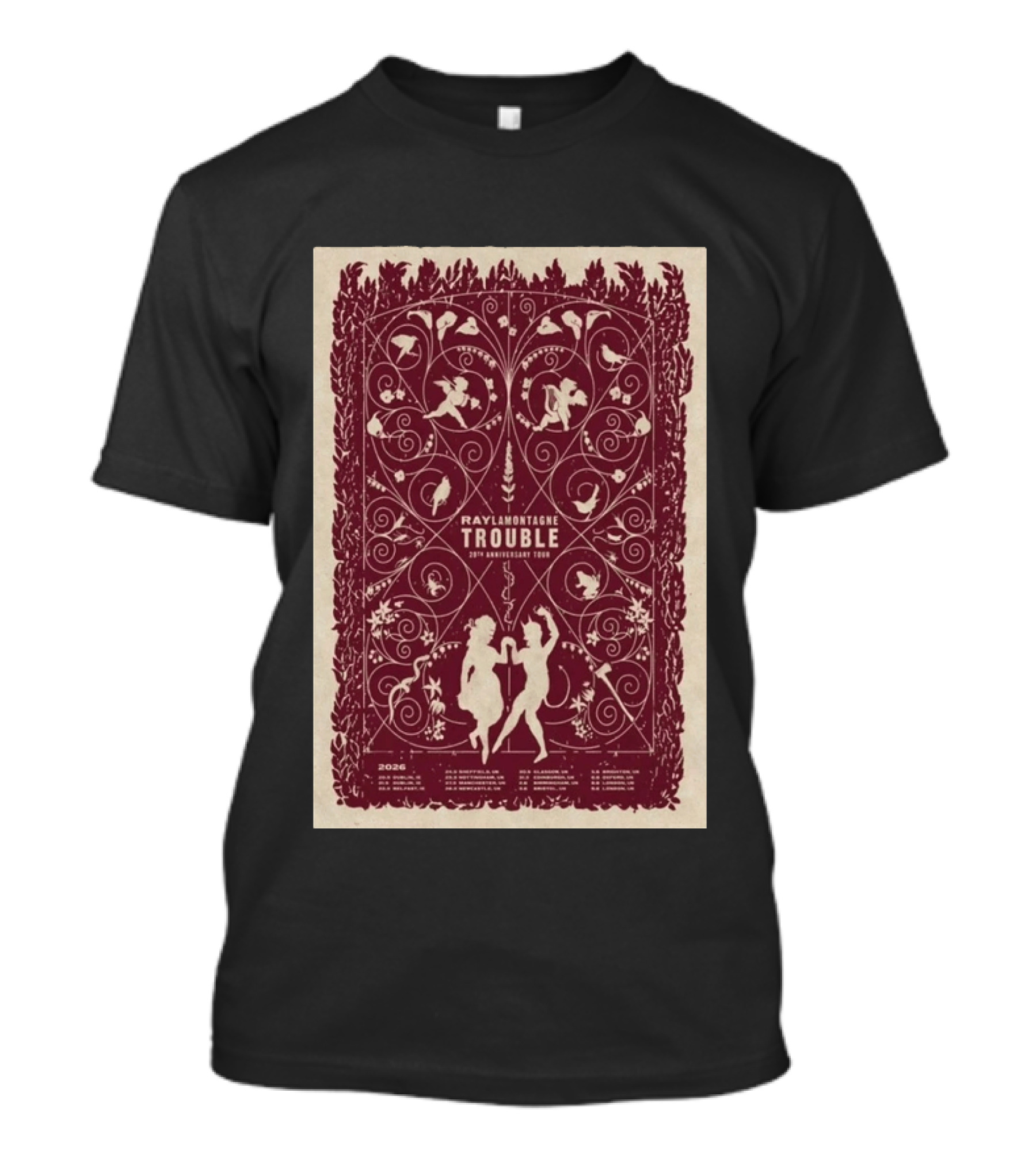 Ray LaMontagne Trouble 20th Anniversary Tour 2026 Botanical T-Shirt