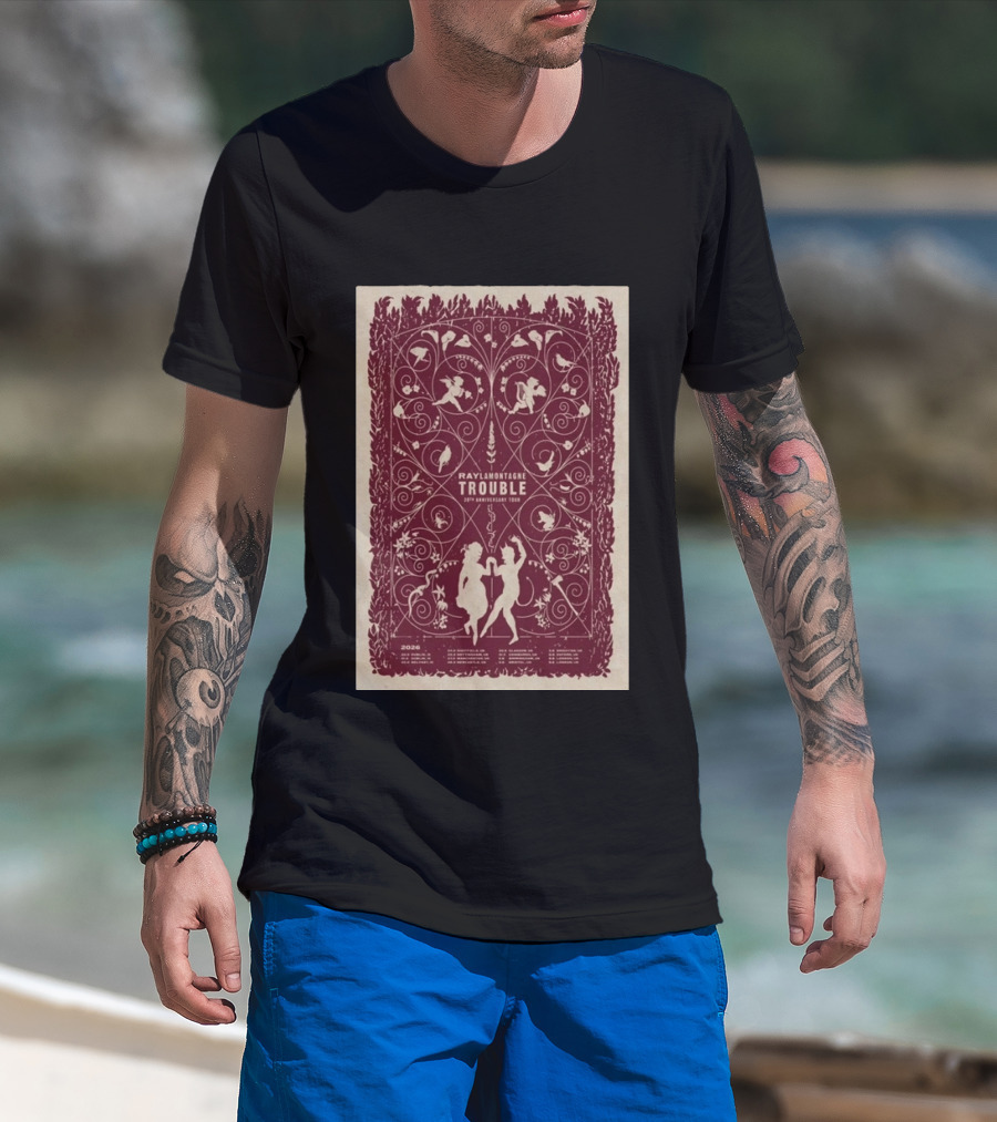 Ray LaMontagne Trouble 20th Anniversary Tour 2026 Botanical T-Shirt