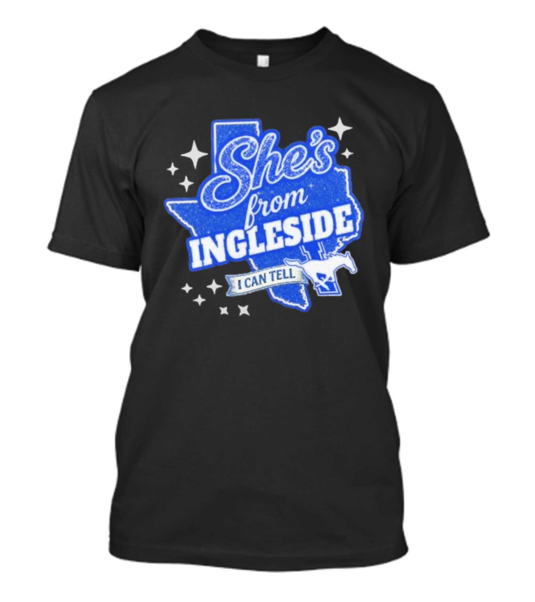She's From Ingleside I Can Tell Texas Map Mustang T-Shirt