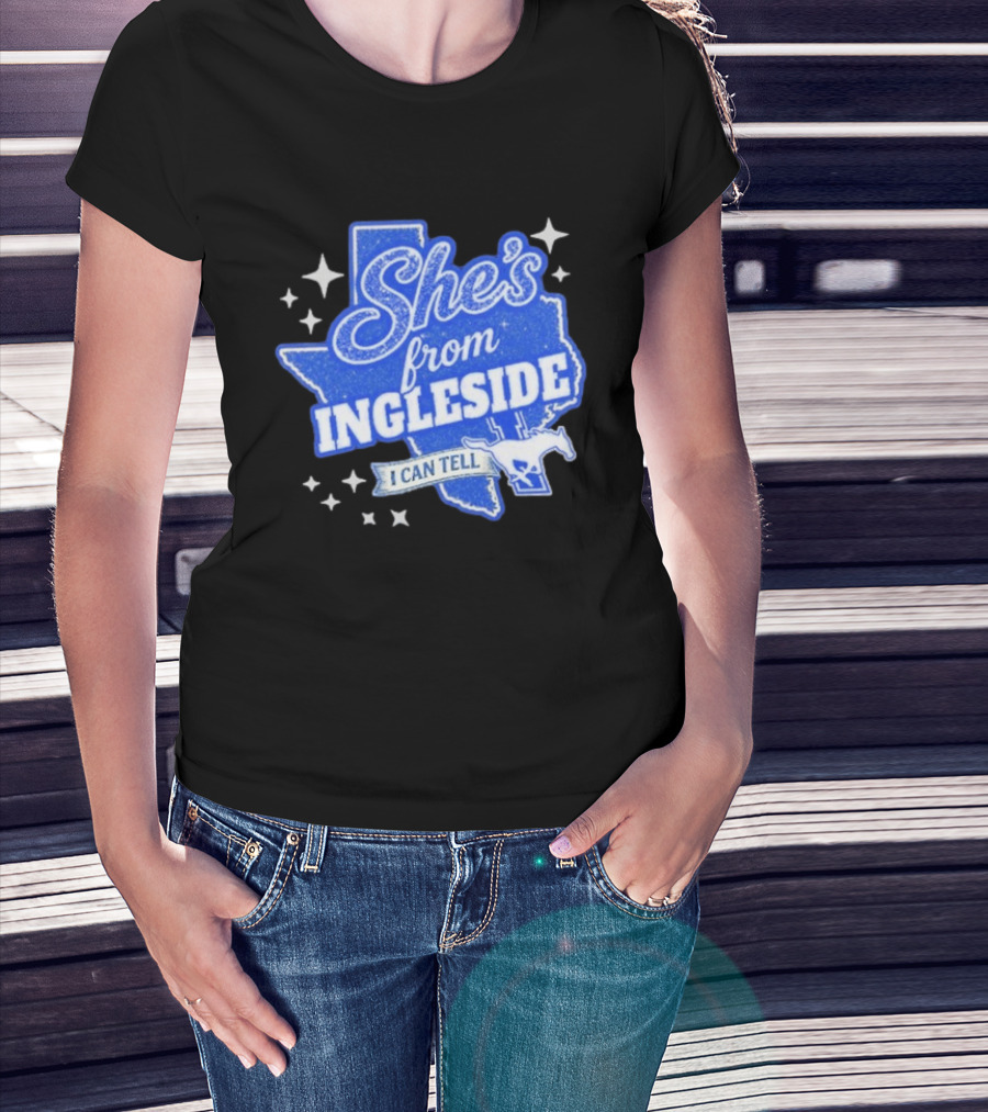She's From Ingleside I Can Tell Texas Map Mustang T-Shirt