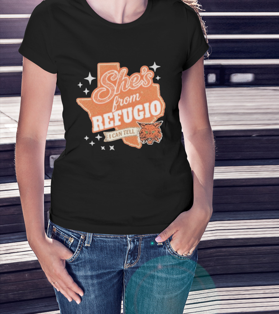 She's From Refugio I Can Tell Texas Wildcat Stars T-Shirt
