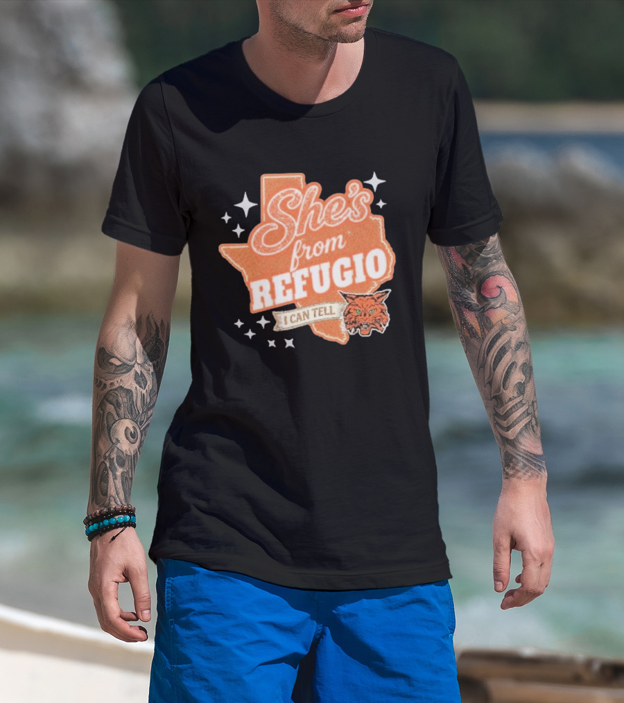 She's From Refugio I Can Tell Texas Wildcat Stars T-Shirt