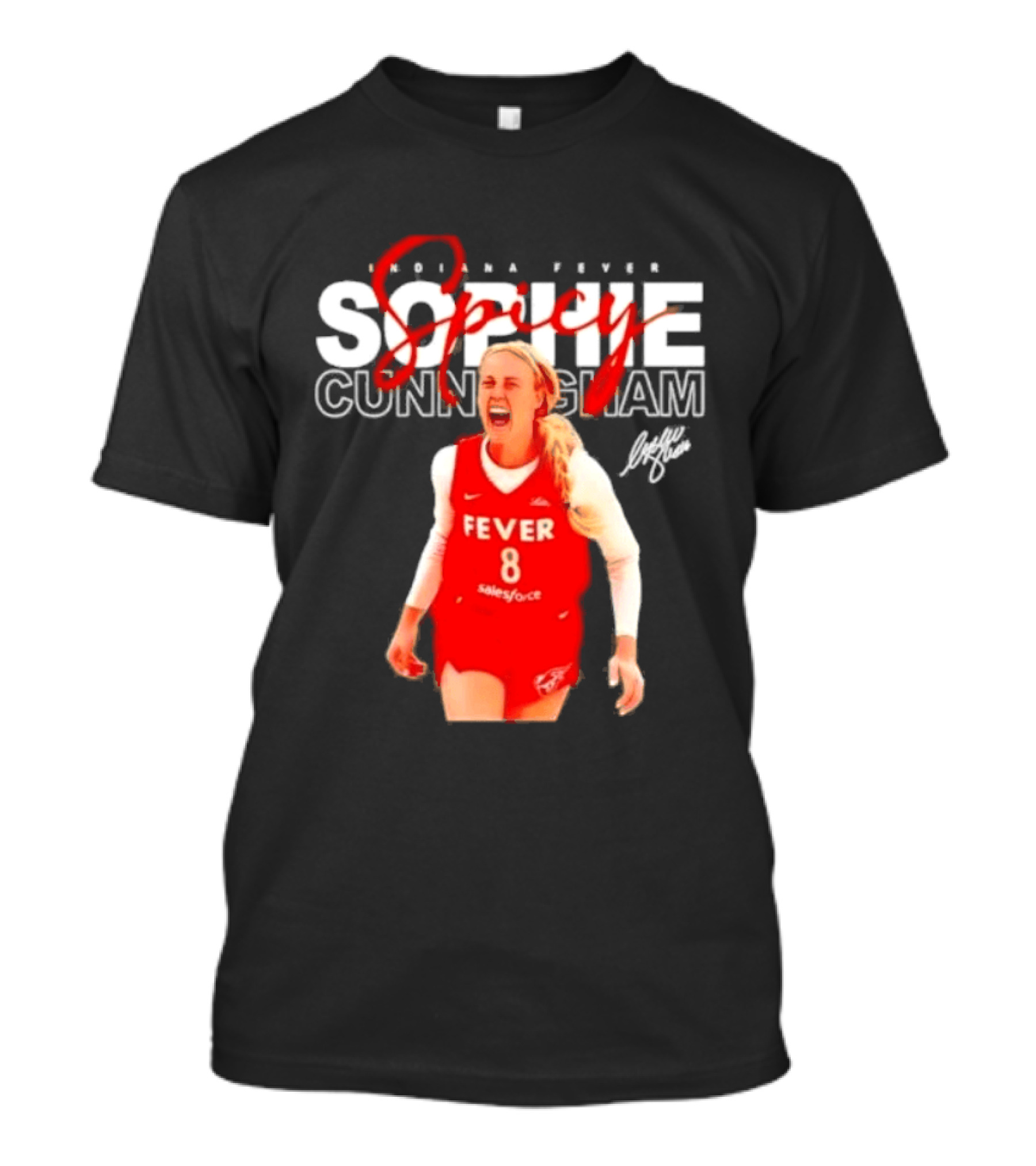 Sophie Cunningham Indiana Fever Spicy Basketball Player Number 8 T-Shirt