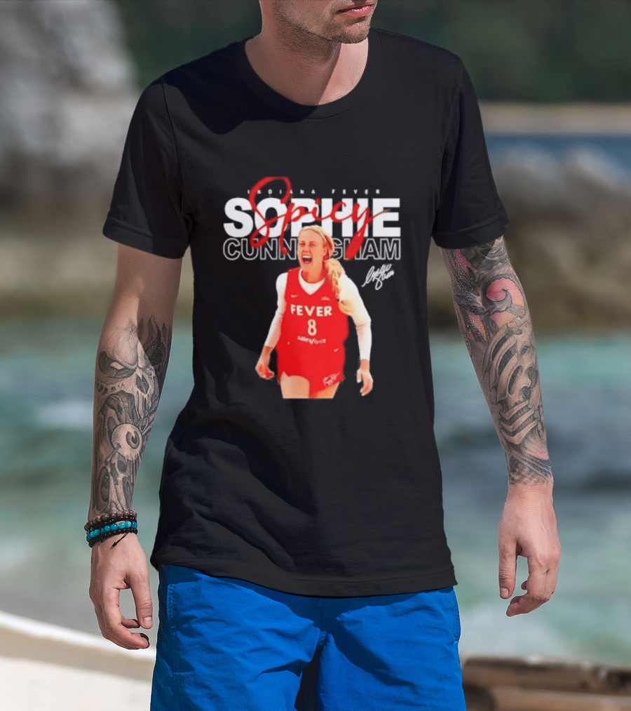 Sophie Cunningham Indiana Fever Spicy Basketball Player Number 8 T-Shirt