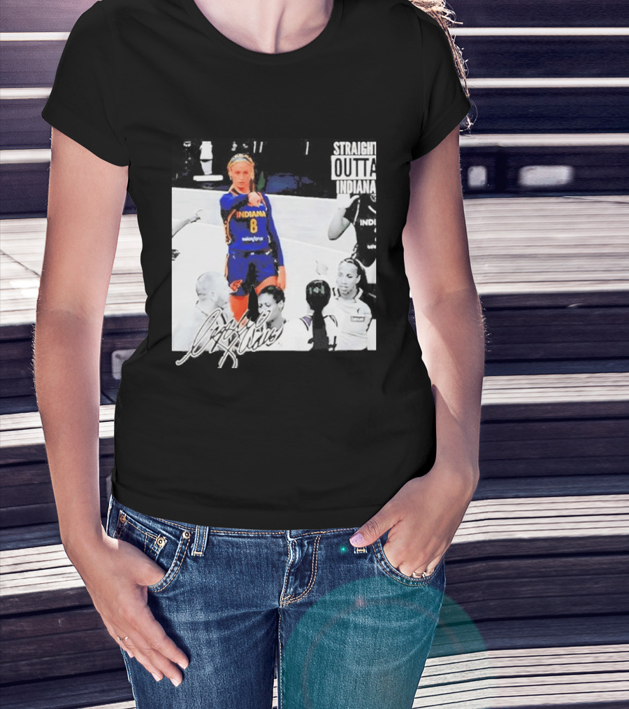 Sophie Cunningham Indiana Basketball Straight Outta Signature T-Shirt