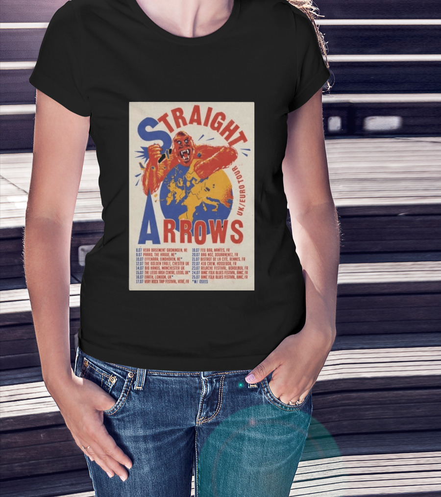 Straight Arrows Euro Uk Tour Live Dates 2026 T-Shirt