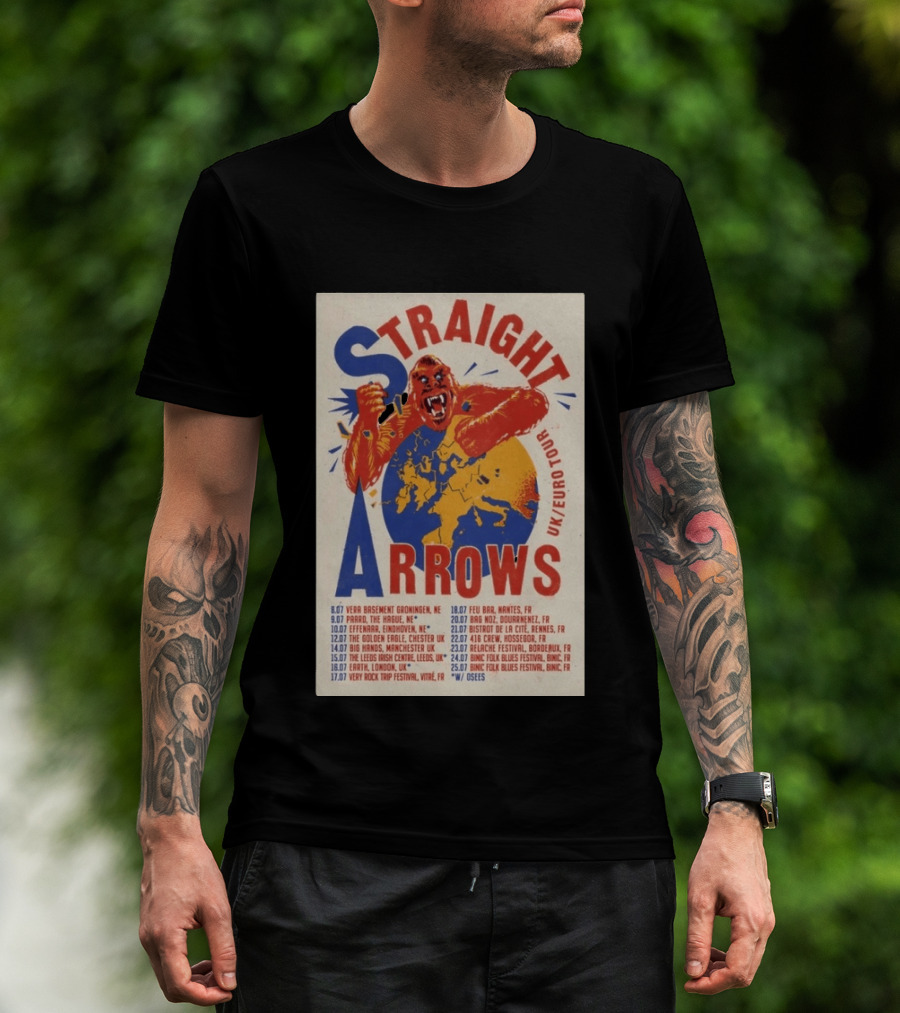 Straight Arrows Euro Uk Tour Live Dates 2026 T-Shirt