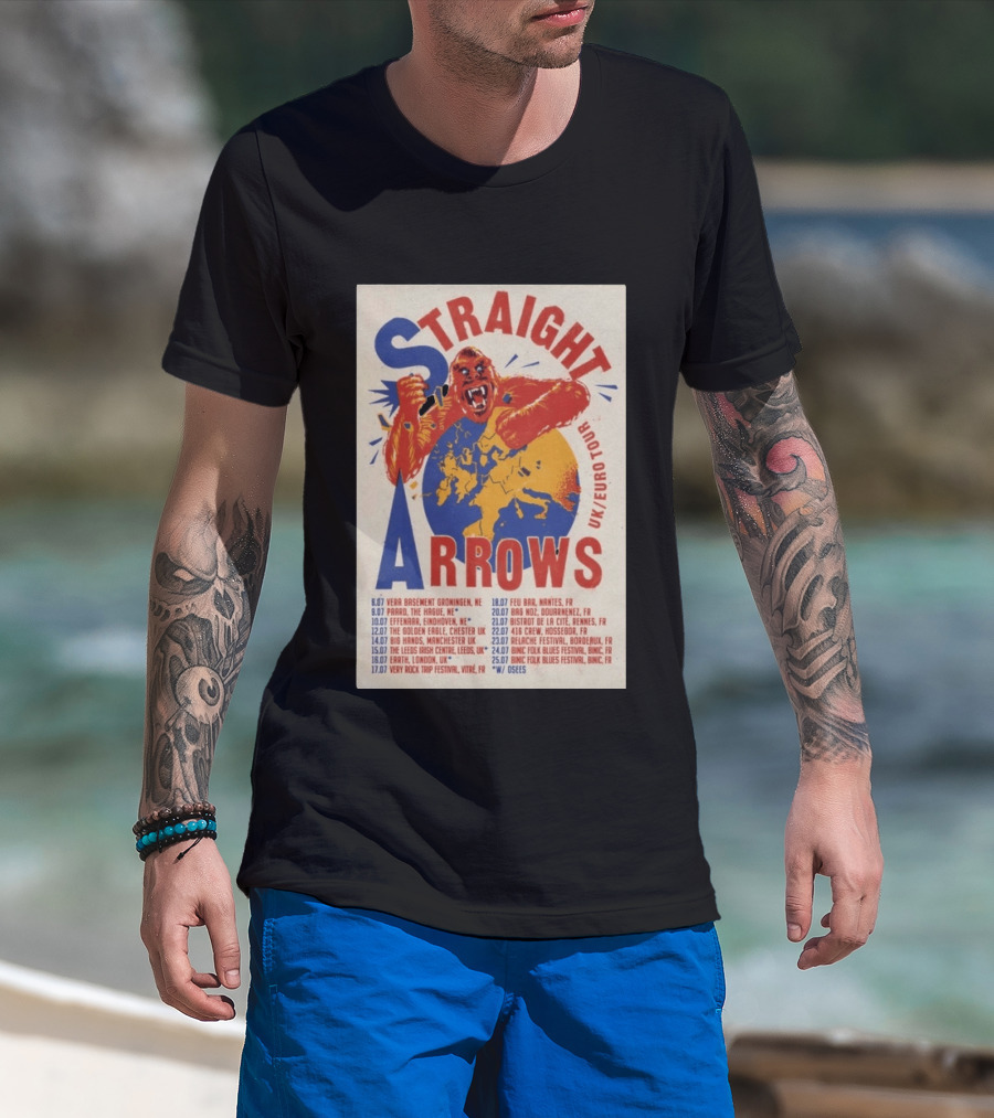 Straight Arrows Euro Uk Tour Live Dates 2026 T-Shirt