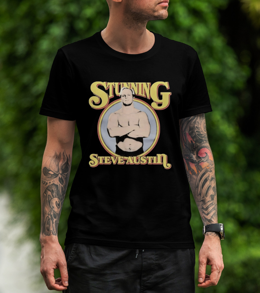 Stunning Steve Austin Professional Wrestling Iconic Pose T-Shirt