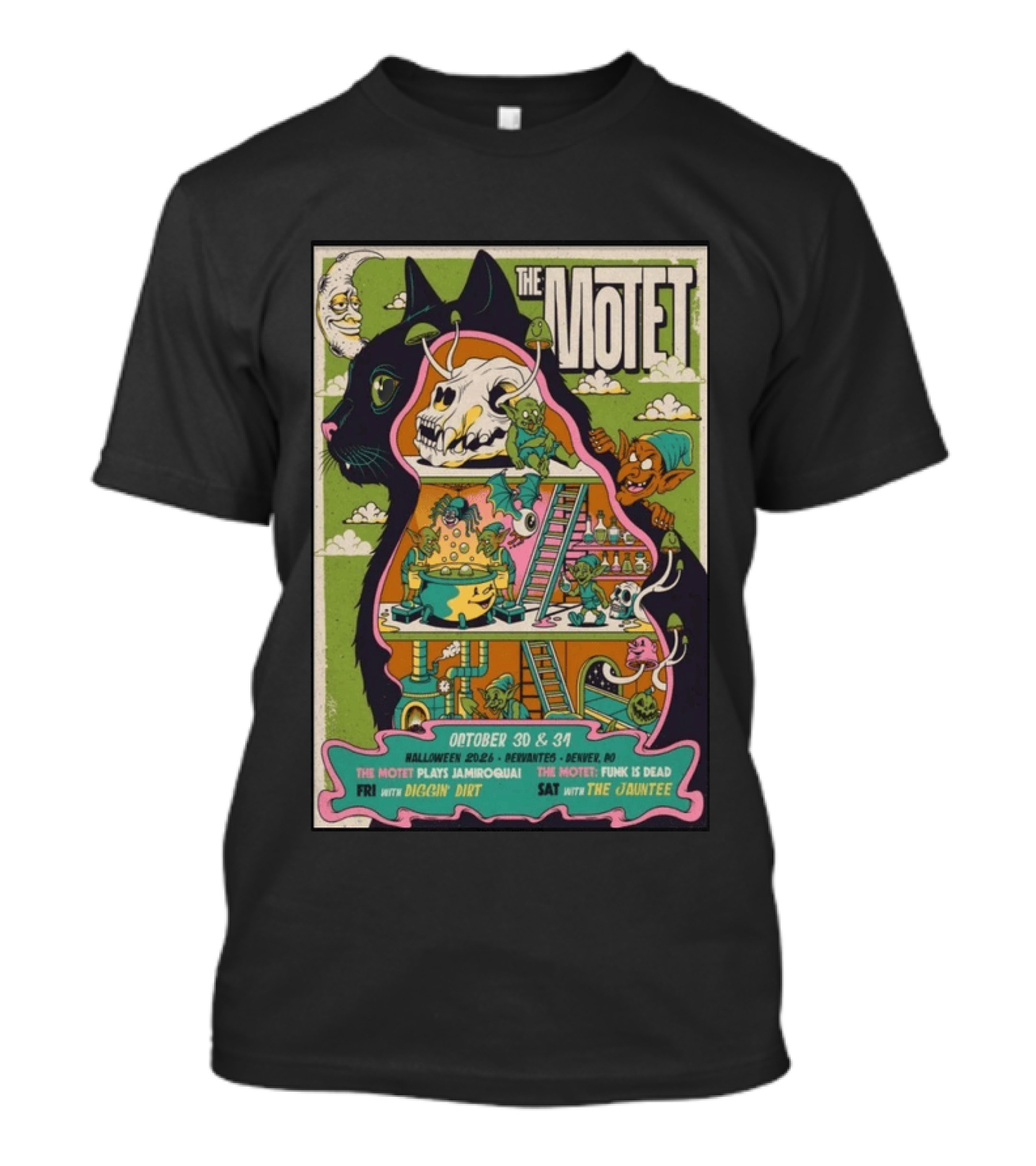 The Motet Halloween 2026 Denver October 30 31 Jamiroquai Funk Is Dead Diggin Dirt Jauntee T-Shirt