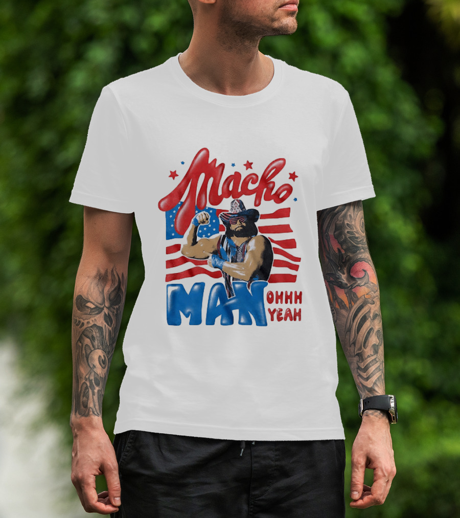 Macho Man Ohhh Yeah Patriotic Wrestling T-Shirt