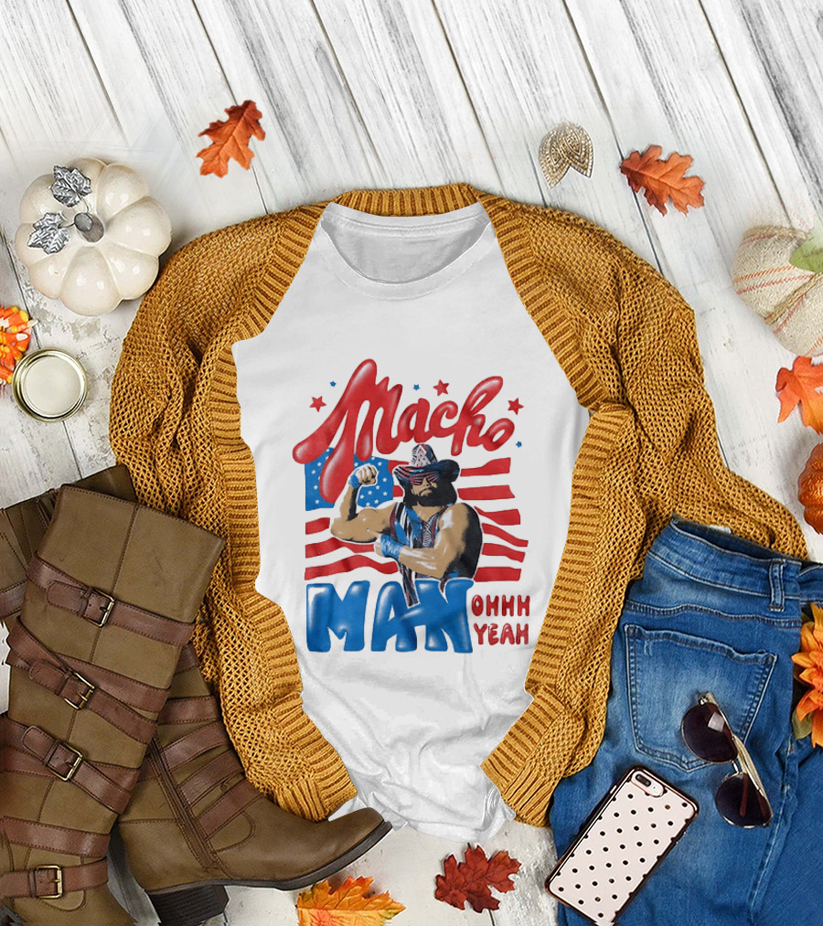 Macho Man Ohhh Yeah Patriotic Wrestling T-Shirt