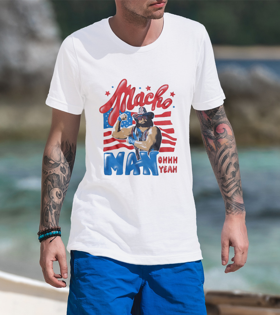 Macho Man Ohhh Yeah Patriotic Wrestling T-Shirt