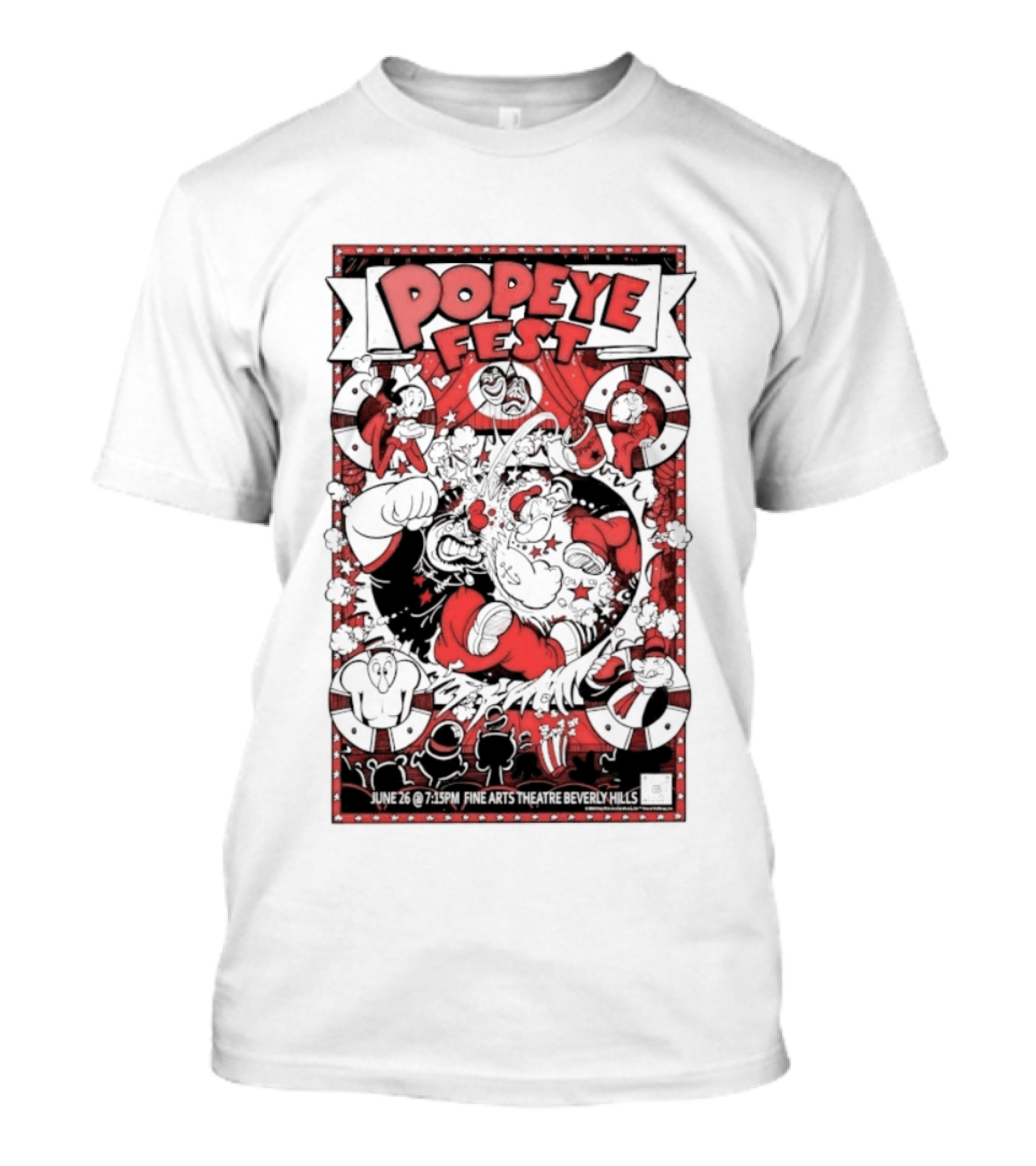 Popeye Fest Fine Arts Theatre Beverly Hills Comic Character Event T-Shirt